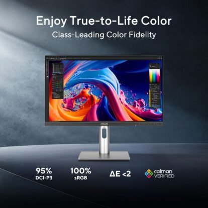 ASUS ProArt PA278QGV Monitor 27-inch IPS/QHD 2560 x 1440 95% DCI-P3 Color Accuracy 120Hz HDR-10