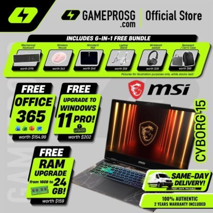 [Same‑Day Delivery] MSI Cyborg 15 Gaming Laptop - 24GB RAM* - Intel Core i7 - RTX5060 - 15.6" 144Hz