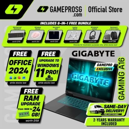 [EXCLUSIVE] [Same‑Day Delivery] GIGABYTE GAMING A16 AI Laptop – Intel Core i7 – 16GB RAM – 1TB SSD – RTX5070 – 16″ FHD+ 165Hz