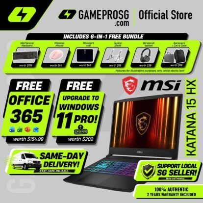 [Same‑Day Delivery] MSI Katana 15 AI Gaming Laptop – Intel Core i7 – 16GB RAM – 512GB SSD – RTX5050 – 15.6″ QHD 165Hz