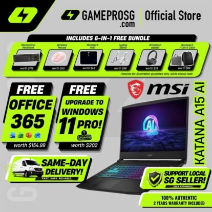 [Same‑Day Delivery] MSI Katana A15 AI Gaming Laptop – AMD Ryzen 7 – 16GB RAM – 1TB SSD – RTX4050 – 15.6″ FHD 144Hz