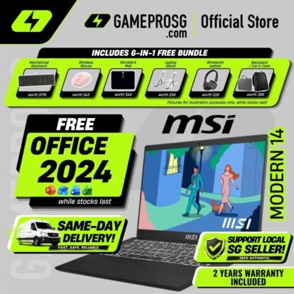MSI Modern 14 Laptop — 14" FHD IPS - AMD Ryzen 7 - 16GB RAM - 512GB SSD