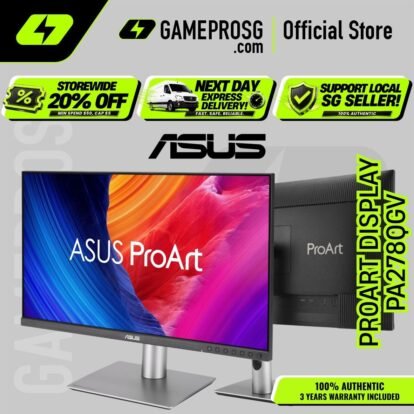 ASUS ProArt PA278QGV Monitor 27-inch IPS/QHD 2560 x 1440 95% DCI-P3 Color Accuracy 120Hz HDR-10