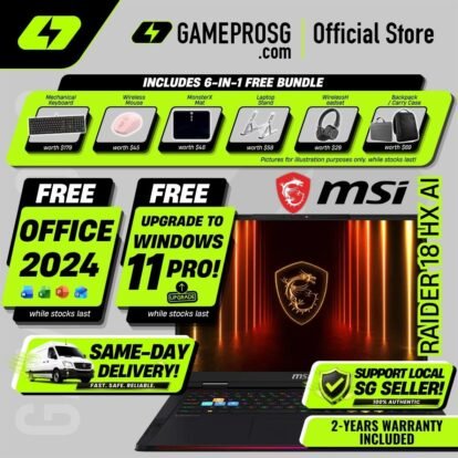 MSI Raider 18 HX AI Gaming Laptop — Premium RGB — RTX 5080 - 18" UHD+ 120Hz - Ultra 9 - 64GB - 4TB