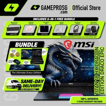 [Same‑Day Delivery] MSI Titan 18 HX Dragon Edition – 18" UHD+ 240Hz Mini LED – Intel Core Ultra 9 – RTX5090 – 96GB RAM – 2TB SSD - AI Laptop