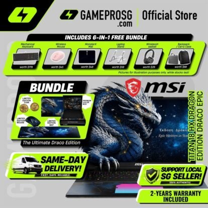 [Same‑Day Delivery] MSI Titan 18 HX Dragon Edition – 18" UHD+ 240Hz Mini LED – Intel Core Ultra 9 – RTX5090 – 96GB RAM – 2TB SSD - AI Laptop