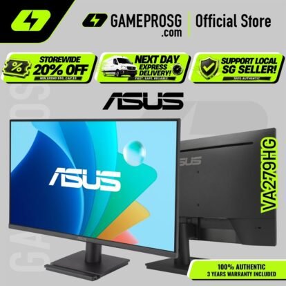 ASUS VA279HG Eye Care Gaming Monitor – 27" FHD IPS 120Hz – 1ms – Adaptive-Sync – HDMI VGA