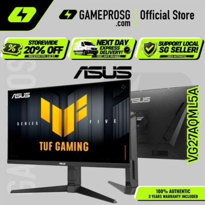Asus TUF Gaming VG27AQML5A Gaming Monitor – 27-inch, QHD(2560x1440), 300Hz, Fast IPS AMD FreeSync ELMB SYNC VESA DisplayHDR