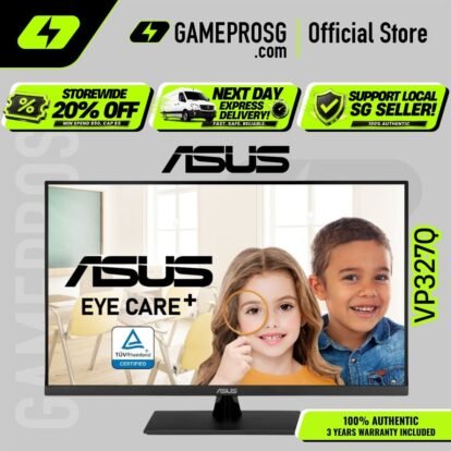 ASUS VP327Q Eye Care Monitor – 31.5" 4K UHD VA – HDR10 – 99% sRGB – Adaptive-Sync – HDMI - DP
