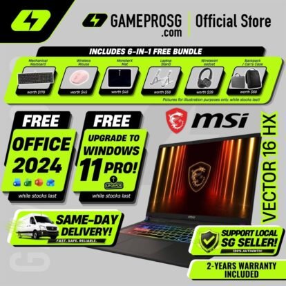 MSI Vector 16 HX AI Gaming Laptop — Pro Powerhouse — RTX 5070Ti - 16" QHD+ 240Hz - Ultra 7 - 16GB - 1TB