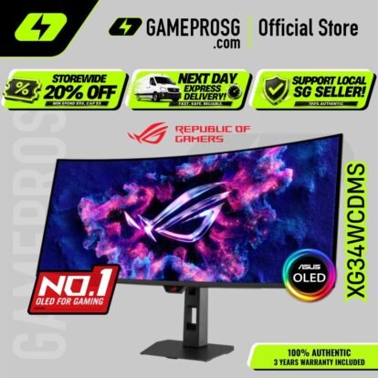 ASUS ROG Strix OLED XG34WCDMS – 34" WQHD Curved QD-OLED 280Hz – 0.03ms – USB-C – Gaming Monitor