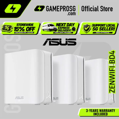 ASUS ZenWiFi BD4 – Dual-Band WiFi 7 BE3600 – Dual 2.5G Ports – AiMesh Router – White