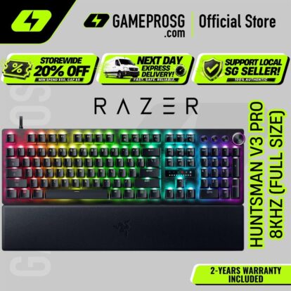 Razer Huntsman V3 Pro 8KHz Full Size – Analog Optical Switches Gen-2 – Rapid Trigger Gaming Keyboard