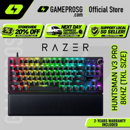 Razer Huntsman V3 Pro Tenkeyless 8KHz – Analog Optical Switches Gen-2 – Rapid Trigger Gaming Keyboard - Black