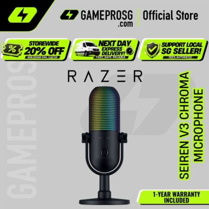Razer Seiren V3 Chroma – 24-Bit USB Condenser Microphone – Chroma RGB – Black Edition