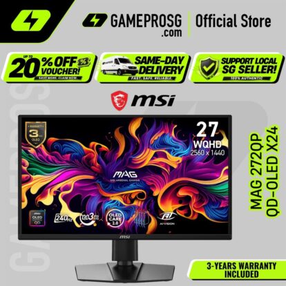 MSI MAG 272QP QD-OLED X24 – 27" QHD QD-OLED 240Hz – 0.03ms Gaming Monitor