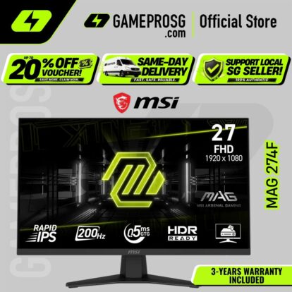 MSI MAG 274F – 27" FHD Rapid IPS 200Hz – 0.5ms – FreeSync Gaming Monitor