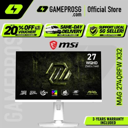 MSI MAG 274QRFW X32 – 27" QHD Rapid IPS 320Hz – 0.5ms – G-SYNC Gaming Monitor