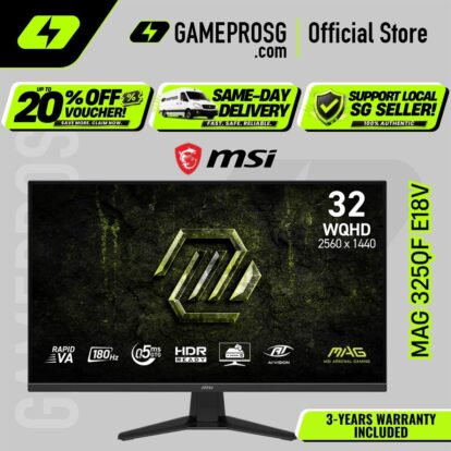 MSI MAG 325QF E18V – 32" QHD Rapid VA 180Hz – 0.5ms – Adaptive-Sync Gaming Monitor