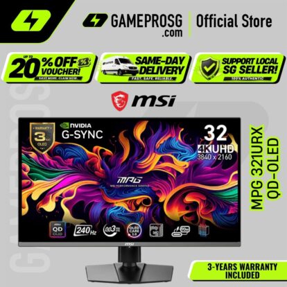 MSI MPG 321URX QD-OLED – 32" 4K UHD QD-OLED 240Hz – 0.03ms – USB-C 90W Gaming Monitor