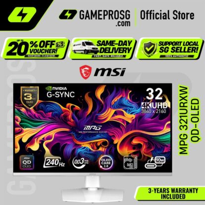 MSI MPG 321URXW QD-OLED – 32" 4K UHD QD-OLED 240Hz – 0.03ms – USB-C 90W Gaming Monitor