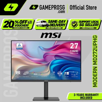 MSI Modern MD272UPHG – 27" 4K UHD IPS – USB-C 98W – DisplayHDR 400 Professional Monitor
