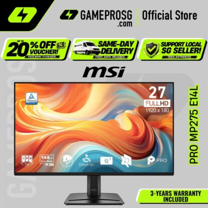 MSI PRO MP275 E14L – 27" FHD IPS 144Hz – 1ms MPRT – FreeSync Business Monitor